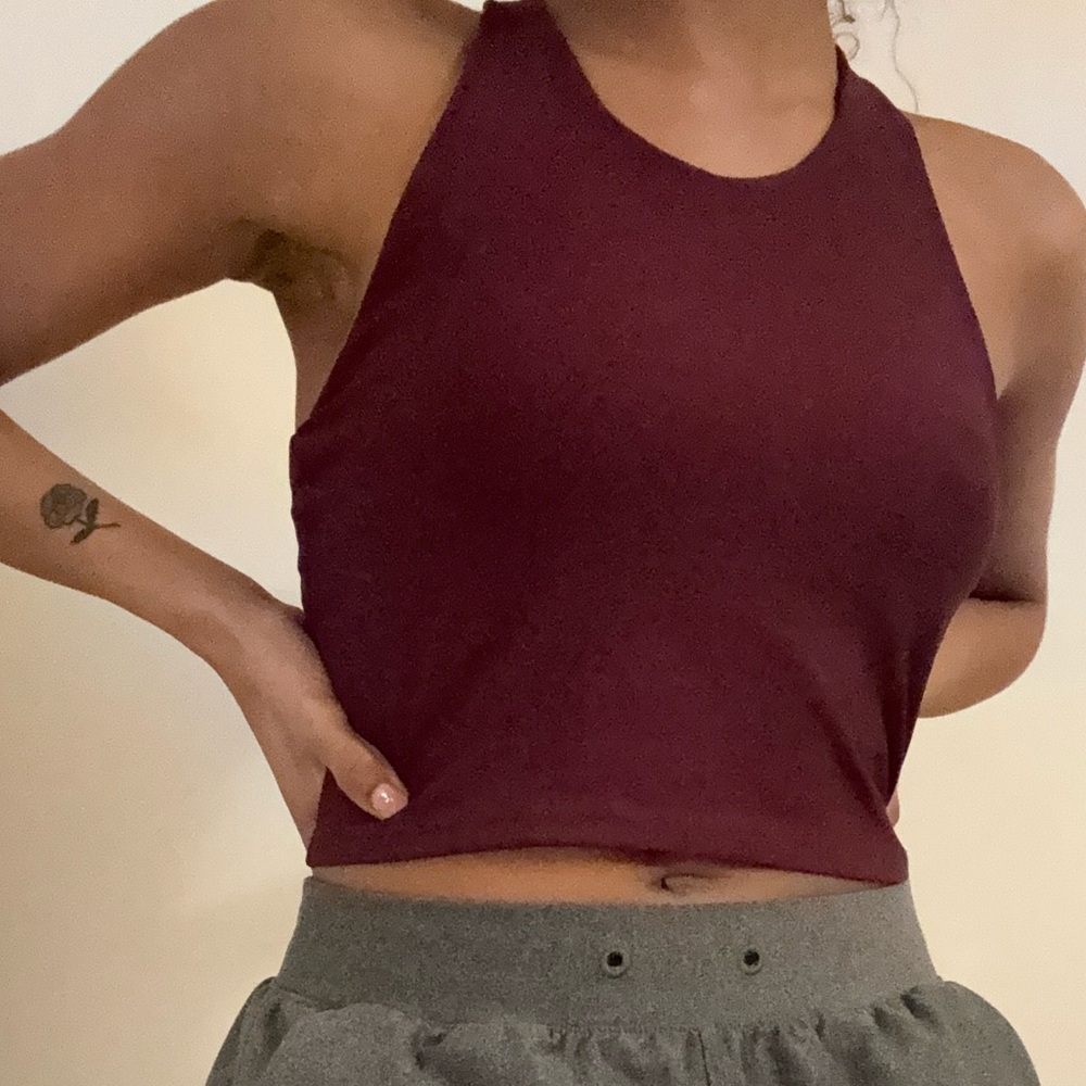 Cute plum/burgundy colored workout top!